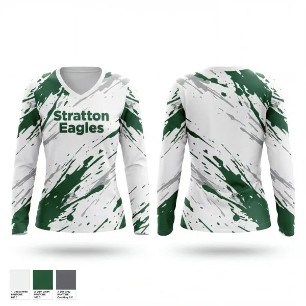 Womens Long Sleeve Vneck Shirt, Stratton Eagles, Baseball, Teamtime, Team time, sublimation, custom sports apparel, team uniforms, spirit wear, spiritwear, sports uniforms, custom shirts, team store, custom team store, fundraiser sports, apparel fundraiser