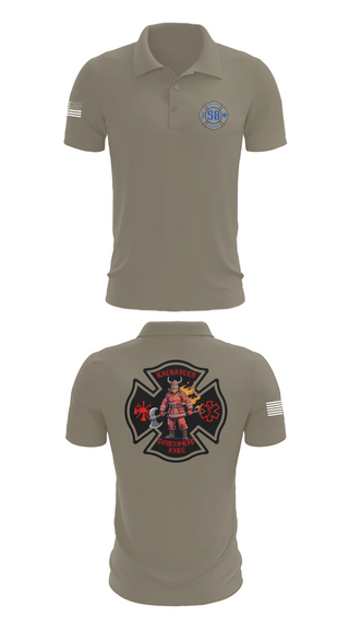 Short Sleeve Performance Polo, Richfield Township Fire, Fire Department, Teamtime, Team time, sublimation, custom sports apparel, team uniforms, spirit wear, spiritwear, sports uniforms, custom shirts, team store, custom team store, fundraiser sports, apparel fundraiser