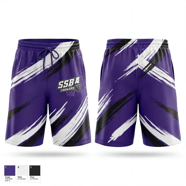 Mens Reversible Basketball Shorts, Cougars, Men's Basketball, Teamtime, Team time, sublimation, custom sports apparel, team uniforms, spirit wear, spiritwear, sports uniforms, custom shirts, team store, custom team store, fundraiser sports, apparel fundraiser