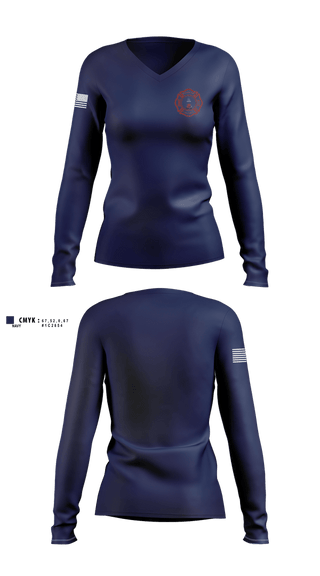 Womens Long Sleeve Vneck Shirt, Rowayton Fire, Fire Department, Teamtime, Team time, sublimation, custom sports apparel, team uniforms, spirit wear, spiritwear, sports uniforms, custom shirts, team store, custom team store, fundraiser sports, apparel fundraiser