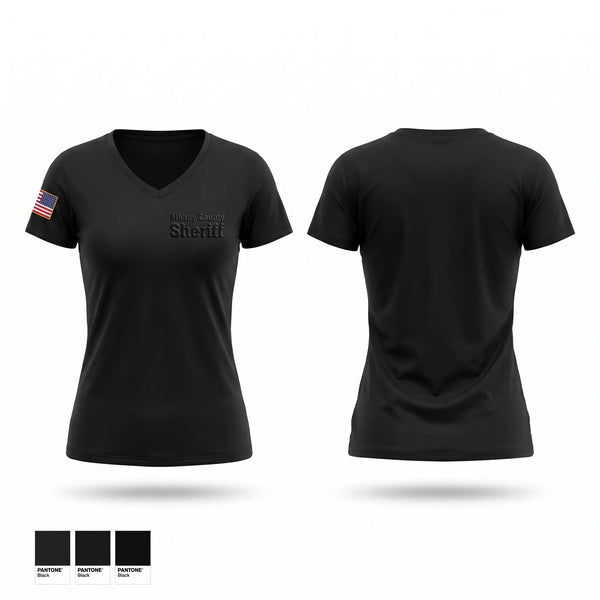 Womens Short Sleeve Vneck Shirt, Albany County Sheriff, Police, Teamtime, Team time, sublimation, custom sports apparel, team uniforms, spirit wear, spiritwear, sports uniforms, custom shirts, team store, custom team store, fundraiser sports, apparel fundraiser