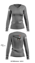 Gray Wolf  Women's Long Sleeve V-neck Shirt - 2