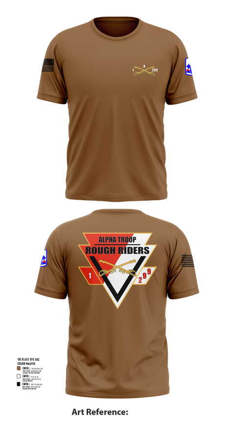 Short Sleeve Performance Shirt, A Troop, 1st squadron-299th Calvary Regiment, , Teamtime, Team time, sublimation, custom sports apparel, team uniforms, spirit wear, spiritwear, sports uniforms, custom shirts, team store, custom team store, fundraiser sports, apparel fundraiser