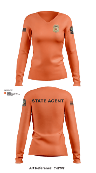 Womens Long Sleeve Vneck Shirt, 8TH DA DTF MCU, Police, Teamtime, Team time, sublimation, custom sports apparel, team uniforms, spirit wear, spiritwear, sports uniforms, custom shirts, team store, custom team store, fundraiser sports, apparel fundraiser
