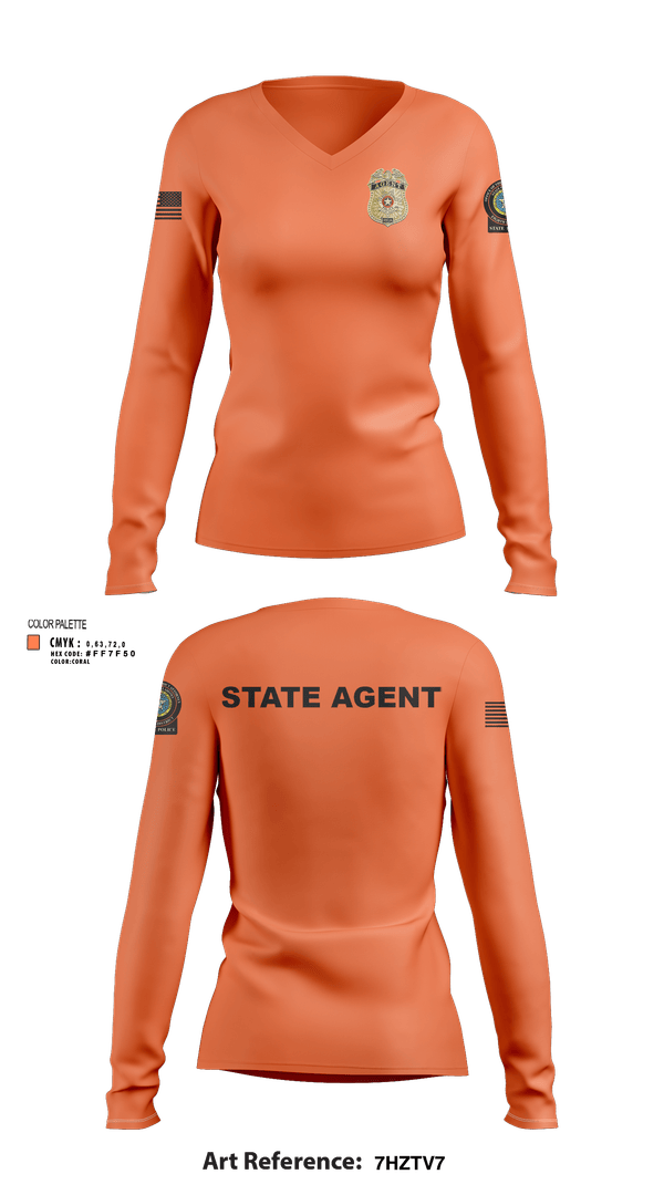 Womens Long Sleeve Vneck Shirt, 8TH DA DTF MCU, Police, Teamtime, Team time, sublimation, custom sports apparel, team uniforms, spirit wear, spiritwear, sports uniforms, custom shirts, team store, custom team store, fundraiser sports, apparel fundraiser