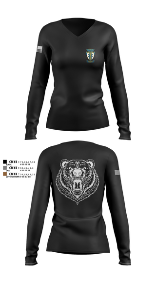 Womens Long Sleeve Vneck Shirt, HQ, 309TH MI BN, , Teamtime, Team time, sublimation, custom sports apparel, team uniforms, spirit wear, spiritwear, sports uniforms, custom shirts, team store, custom team store, fundraiser sports, apparel fundraiser