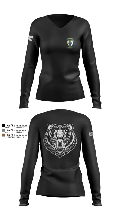 HQ, 309TH MI BN 79771724 Women's Long Sleeve V-neck Shirt - 1