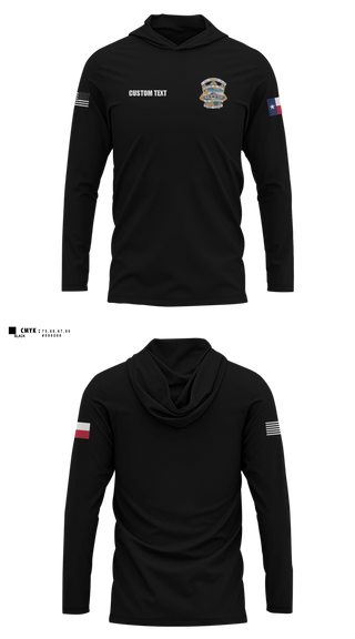 Long Sleeve hooded sunshirt, El Paso Community College Law Enforcement Training Academy Class 105, Police, Teamtime, Team time, sublimation, custom sports apparel, team uniforms, spirit wear, spiritwear, sports uniforms, custom shirts, team store, custom team store, fundraiser sports, apparel fundraiser