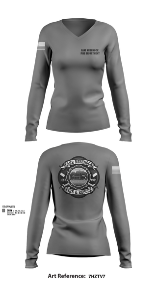 Womens Long Sleeve Vneck Shirt, Lake Mishnock Fire Department, , Teamtime, Team time, sublimation, custom sports apparel, team uniforms, spirit wear, spiritwear, sports uniforms, custom shirts, team store, custom team store, fundraiser sports, apparel fundraiser