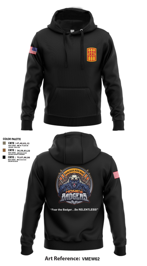 Hoodie, Honey Badgers / 30X, Army, Teamtime, Team time, sublimation, custom sports apparel, team uniforms, spirit wear, spiritwear, sports uniforms, custom shirts, team store, custom team store, fundraiser sports, apparel fundraiser
