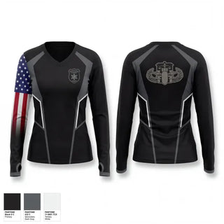 Womens Long Sleeve Vneck Shirt, Kanawha Sheriff Bomb Squad, Police, Teamtime, Team time, sublimation, custom sports apparel, team uniforms, spirit wear, spiritwear, sports uniforms, custom shirts, team store, custom team store, fundraiser sports, apparel fundraiser