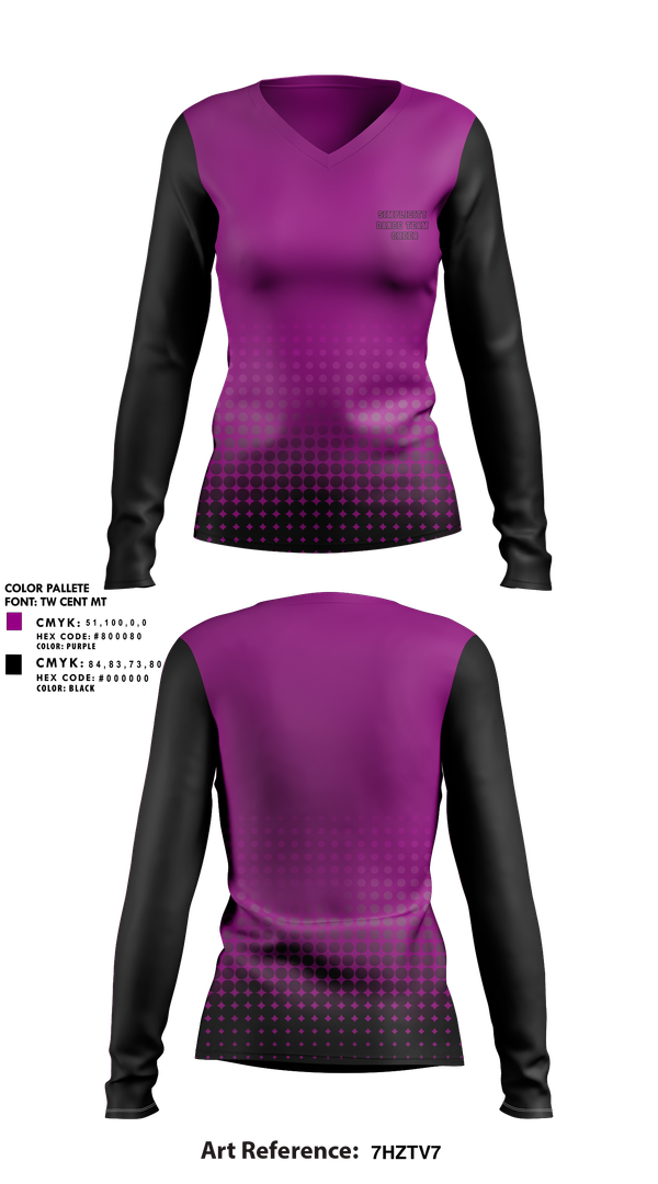 Womens Long Sleeve Vneck Shirt, Simplicity Dance Team, Cheer, Teamtime, Team time, sublimation, custom sports apparel, team uniforms, spirit wear, spiritwear, sports uniforms, custom shirts, team store, custom team store, fundraiser sports, apparel fundraiser
