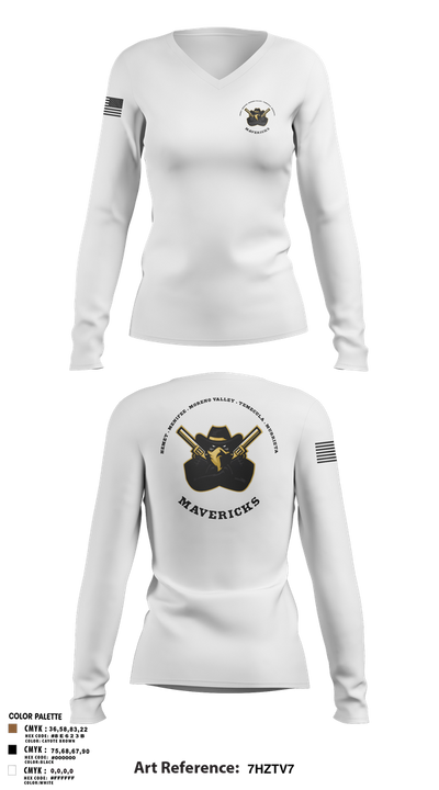 Mavericks 71642974 Women's Long Sleeve V-neck Shirt - 2