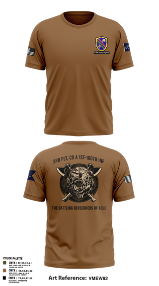 Short Sleeve Performance Shirt, Co A, 1st-160th INF, 79th IBCT, , Teamtime, Team time, sublimation, custom sports apparel, team uniforms, spirit wear, spiritwear, sports uniforms, custom shirts, team store, custom team store, fundraiser sports, apparel fundraiser