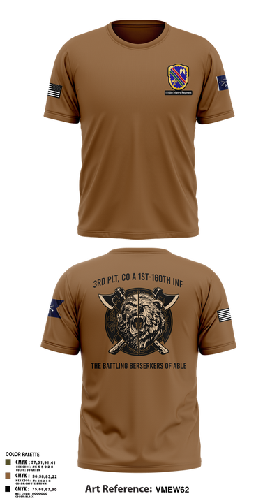 Co A, 1st-160th INF, 79th IBCT 97835057 Old School Cotton Feel Shirt - 12