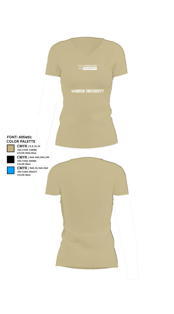 Womens Short Sleeve Vneck Shirt, Warrior University, , Teamtime, Team time, sublimation, custom sports apparel, team uniforms, spirit wear, spiritwear, sports uniforms, custom shirts, team store, custom team store, fundraiser sports, apparel fundraiser