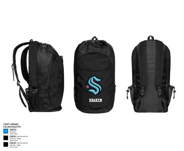 Gear Bag, Kraken, Ice Hockey, Teamtime, Team time, sublimation, custom sports apparel, team uniforms, spirit wear, spiritwear, sports uniforms, custom shirts, team store, custom team store, fundraiser sports, apparel fundraiser