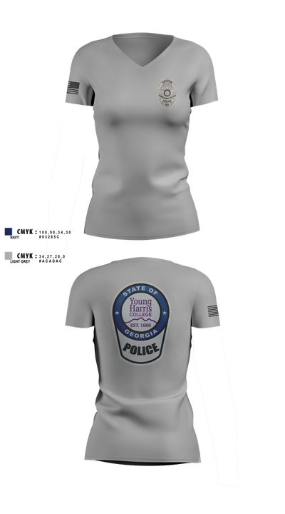 Young Harris College Police Department 23212207 Women's Short Sleeve V-neck Shirt - 2