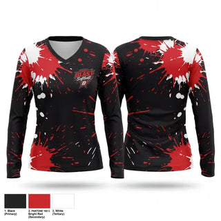 Womens Long Sleeve Vneck Shirt, Ohio Blast, Softball, Teamtime, Team time, sublimation, custom sports apparel, team uniforms, spirit wear, spiritwear, sports uniforms, custom shirts, team store, custom team store, fundraiser sports, apparel fundraiser