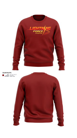 Crew Neck Sweatshirt, Lightning Force Athletics, Track & Field, Teamtime, Team time, sublimation, custom sports apparel, team uniforms, spirit wear, spiritwear, sports uniforms, custom shirts, team store, custom team store, fundraiser sports, apparel fundraiser