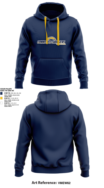 Commerce Chargers Youth Football And Cheer 56826114 Hoodie - 2