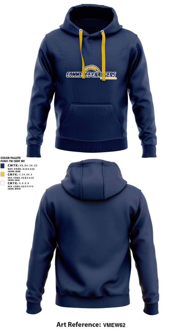 Hoodie, Commerce Chargers Youth Football And Cheer, , Teamtime, Team time, sublimation, custom sports apparel, team uniforms, spirit wear, spiritwear, sports uniforms, custom shirts, team store, custom team store, fundraiser sports, apparel fundraiser