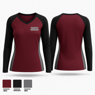Torrington Trailblazers 52489481 Women's Long Sleeve V-neck Shirt - 1
