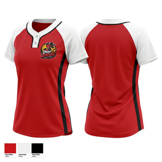 Two Button Softball Jersey, Dirt Devils, Softball, Teamtime, Team time, sublimation, custom sports apparel, team uniforms, spirit wear, spiritwear, sports uniforms, custom shirts, team store, custom team store, fundraiser sports, apparel fundraiser