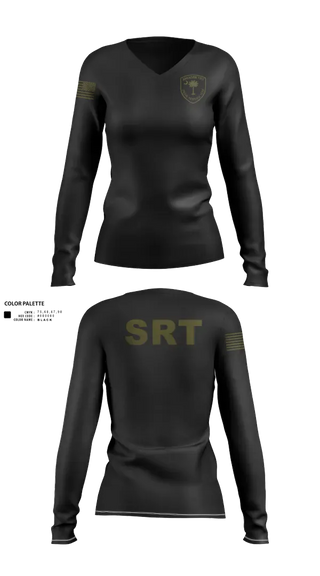 Womens Long Sleeve Vneck Shirt, Awendaw Fire SRT, Fire Department, Teamtime, Team time, sublimation, custom sports apparel, team uniforms, spirit wear, spiritwear, sports uniforms, custom shirts, team store, custom team store, fundraiser sports, apparel fundraiser