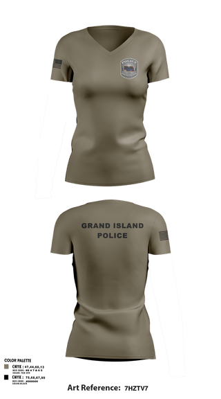 Womens Short Sleeve Vneck Shirt, Grand Island Police Department, Police, Teamtime, Team time, sublimation, custom sports apparel, team uniforms, spirit wear, spiritwear, sports uniforms, custom shirts, team store, custom team store, fundraiser sports, apparel fundraiser
