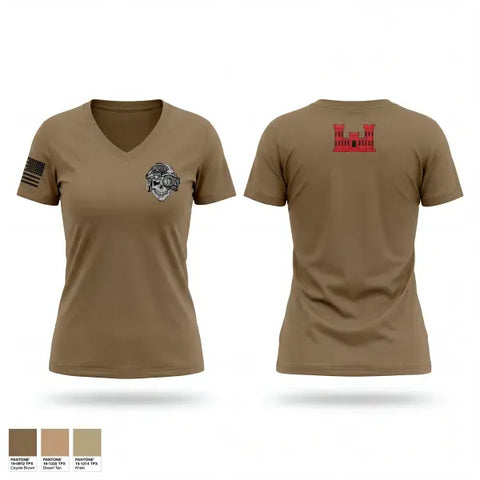 Womens Short Sleeve Vneck Shirt, 58th CEC, Army, Teamtime, Team time, sublimation, custom sports apparel, team uniforms, spirit wear, spiritwear, sports uniforms, custom shirts, team store, custom team store, fundraiser sports, apparel fundraiser