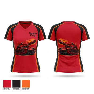 Tucson Fury Women's Short Sleeve V-neck Shirt - 1