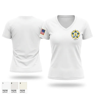 Womens Short Sleeve Vneck Shirt, Williamson County Fraternal Order of Police, Police, Teamtime, Team time, sublimation, custom sports apparel, team uniforms, spirit wear, spiritwear, sports uniforms, custom shirts, team store, custom team store, fundraiser sports, apparel fundraiser