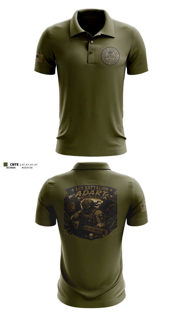 Short Sleeve Performance Polo, 1st Battalion, National Guard, Teamtime, Team time, sublimation, custom sports apparel, team uniforms, spirit wear, spiritwear, sports uniforms, custom shirts, team store, custom team store, fundraiser sports, apparel fundraiser