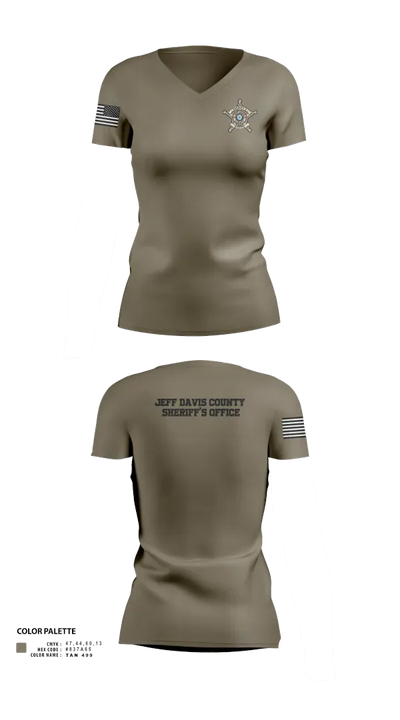 Jeff Davis County Sheriff’s Office 26513372 Women's Short Sleeve V-neck Shirt - 22