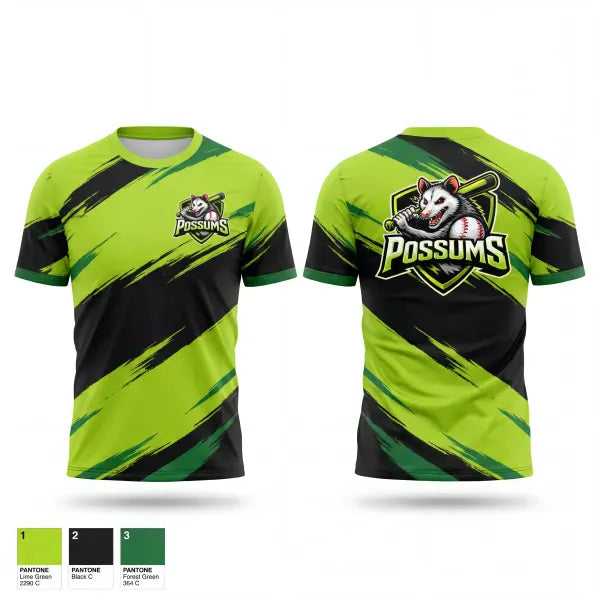 Short Sleeve Performance Shirt, Possums, Baseball, Teamtime, Team time, sublimation, custom sports apparel, team uniforms, spirit wear, spiritwear, sports uniforms, custom shirts, team store, custom team store, fundraiser sports, apparel fundraiser