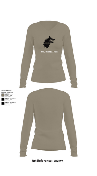 Womens Long Sleeve Vneck Shirt, Wolf Combatives, Army, Teamtime, Team time, sublimation, custom sports apparel, team uniforms, spirit wear, spiritwear, sports uniforms, custom shirts, team store, custom team store, fundraiser sports, apparel fundraiser