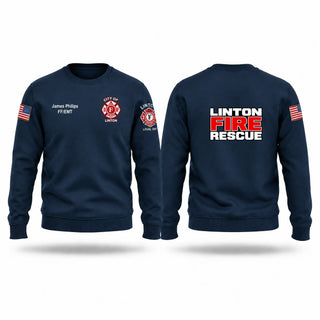 Crew Neck Sweatshirt, Linton Fire Department, Fire Department, Teamtime, Team time, sublimation, custom sports apparel, team uniforms, spirit wear, spiritwear, sports uniforms, custom shirts, team store, custom team store, fundraiser sports, apparel fundraiser