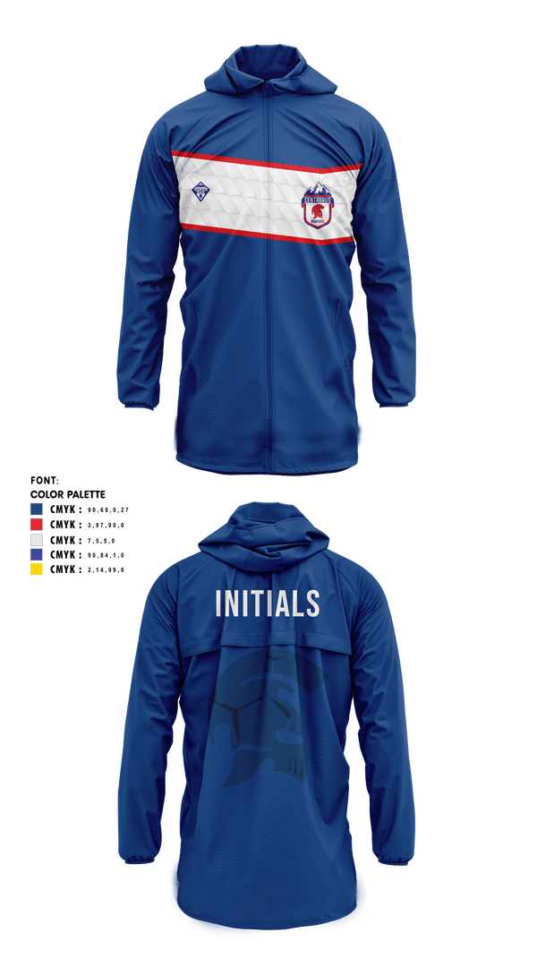 Centaurus HS Soccer 3784649 Squall Mid-Thigh Length Fleece Lined Waterproof Jacket - 1