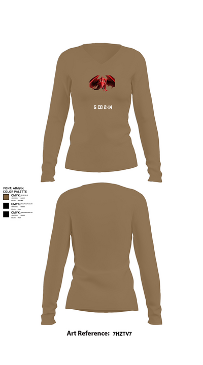 G co 2-14 74845469 Women's Long Sleeve V-neck Shirt - 2