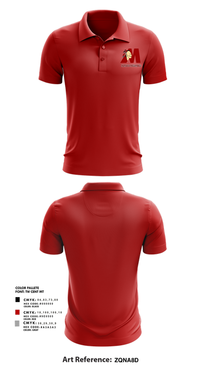 Matoaca High School Volleyball 72372145 Short Sleeve Performance Polo - 3
