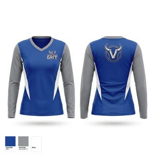 Womens Long Sleeve Vneck Shirt, Grand Island Vikings, Baseball, Teamtime, Team time, sublimation, custom sports apparel, team uniforms, spirit wear, spiritwear, sports uniforms, custom shirts, team store, custom team store, fundraiser sports, apparel fundraiser