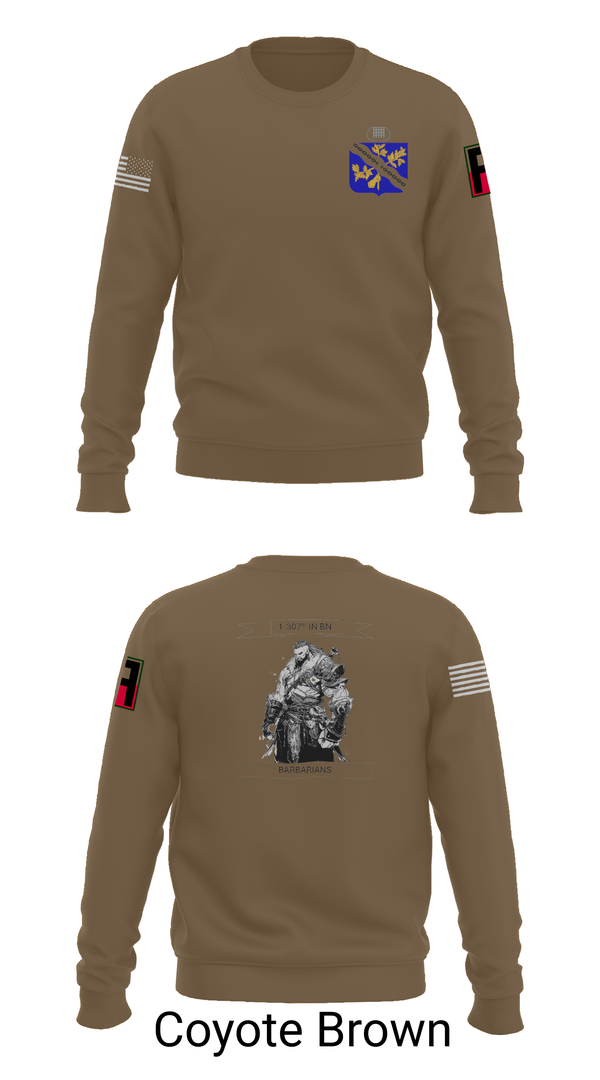 Crew Neck Sweatshirt, 1-306th IN BN, , Teamtime, Team time, sublimation, custom sports apparel, team uniforms, spirit wear, spiritwear, sports uniforms, custom shirts, team store, custom team store, fundraiser sports, apparel fundraiser