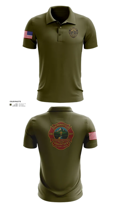 Simmonsville VFD 9385181 Short Sleeve Performance Polo - 101