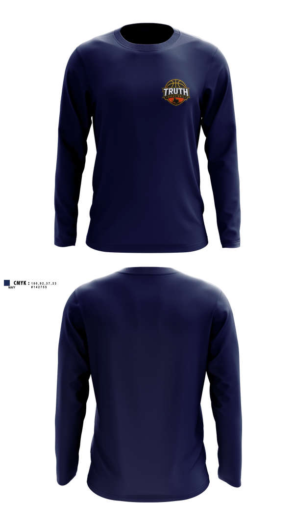 Long Sleeve Performance Shirt, Truth Basketball, Women's Basketball, Teamtime, Team time, sublimation, custom sports apparel, team uniforms, spirit wear, spiritwear, sports uniforms, custom shirts, team store, custom team store, fundraiser sports, apparel fundraiser