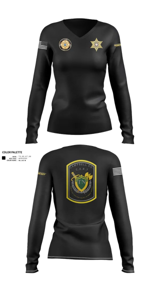 Womens Long Sleeve Vneck Shirt, C.C.S.O. CERT, , Teamtime, Team time, sublimation, custom sports apparel, team uniforms, spirit wear, spiritwear, sports uniforms, custom shirts, team store, custom team store, fundraiser sports, apparel fundraiser