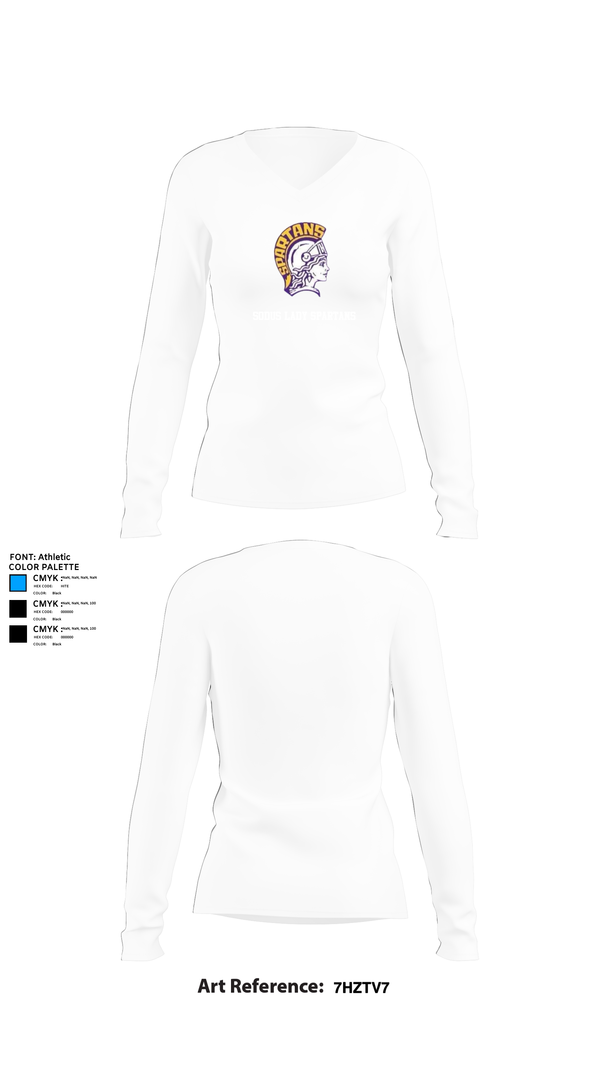 Womens Long Sleeve Vneck Shirt, Sodus lady spartans, Women's Soccer, Teamtime, Team time, sublimation, custom sports apparel, team uniforms, spirit wear, spiritwear, sports uniforms, custom shirts, team store, custom team store, fundraiser sports, apparel fundraiser