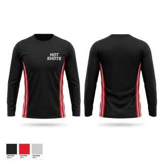 Long Sleeve Performance Shirt, Hot Shots, Baseball, Teamtime, Team time, sublimation, custom sports apparel, team uniforms, spirit wear, spiritwear, sports uniforms, custom shirts, team store, custom team store, fundraiser sports, apparel fundraiser