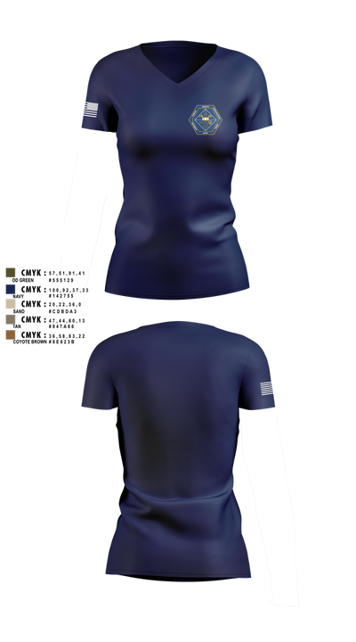 CalOES PSC 2103700 Women's Short Sleeve V-neck Shirt - 1