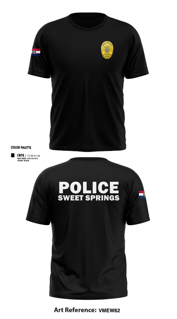 Short Sleeve Performance Shirt, Sweet Springs, Police, Teamtime, Team time, sublimation, custom sports apparel, team uniforms, spirit wear, spiritwear, sports uniforms, custom shirts, team store, custom team store, fundraiser sports, apparel fundraiser